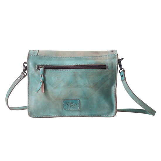 Turquoise Leather Handbag by Never Mind