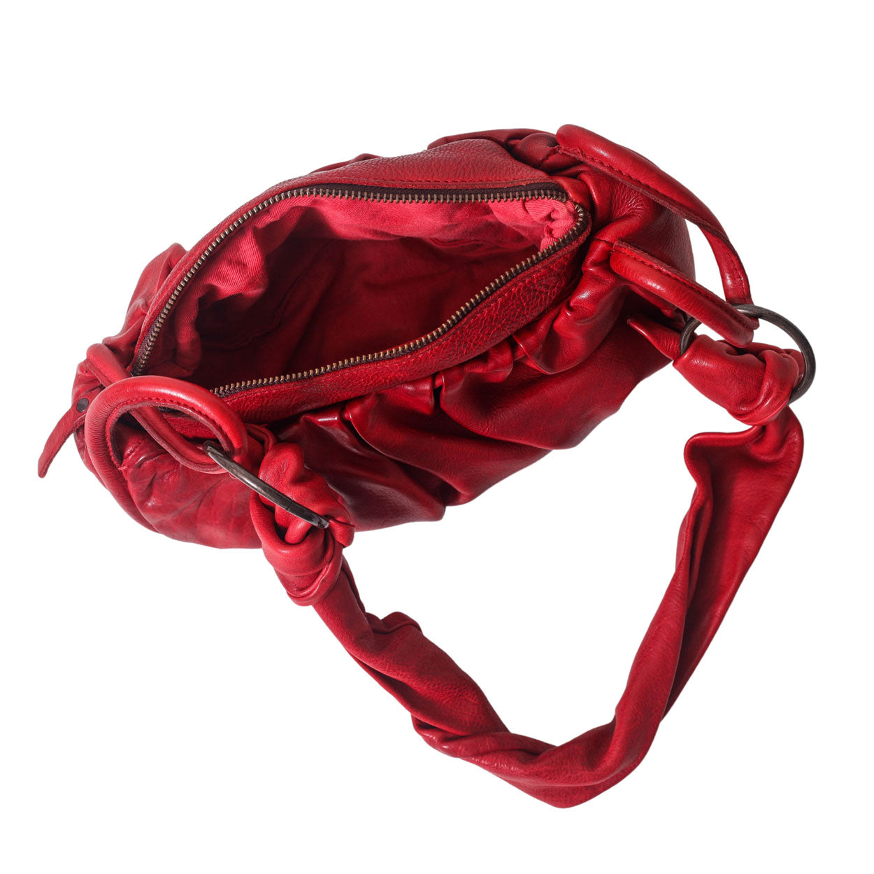 Red Leather Handbag by Never Mind