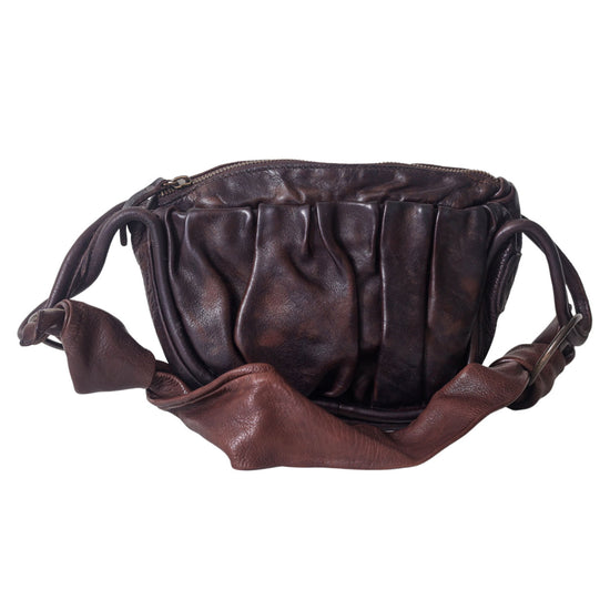 Dark Brown Leather Handbag by Never Mind