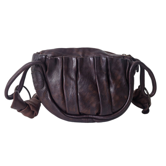Dark Brown Leather Handbag by Never Mind