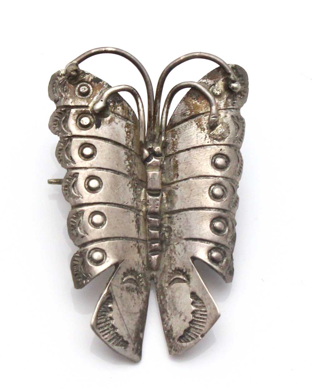 Stamped Sterling Silver Navajo Butterly Pin