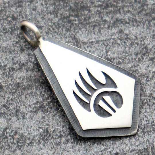 Hopi Sterling Silver Bear Paw Pendant