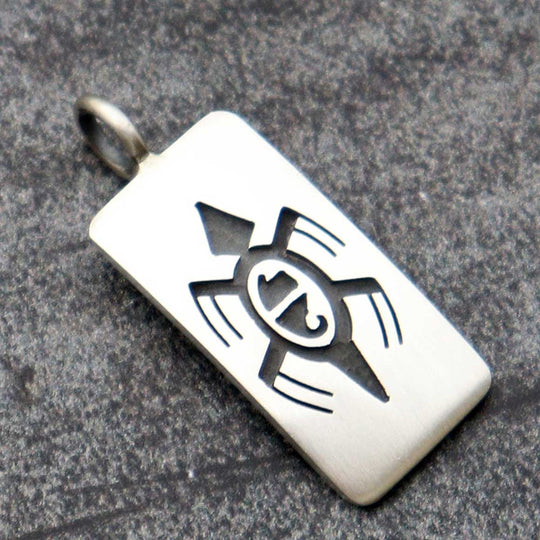 Hopi Silver Overlay Turtle Pendant