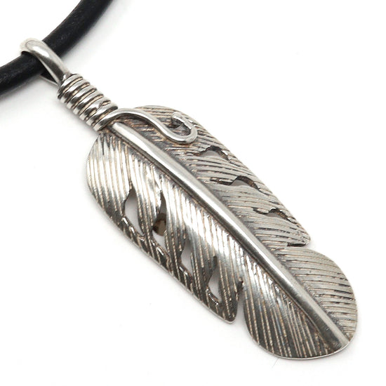 Sterling Silver Feather Pendant By Begay