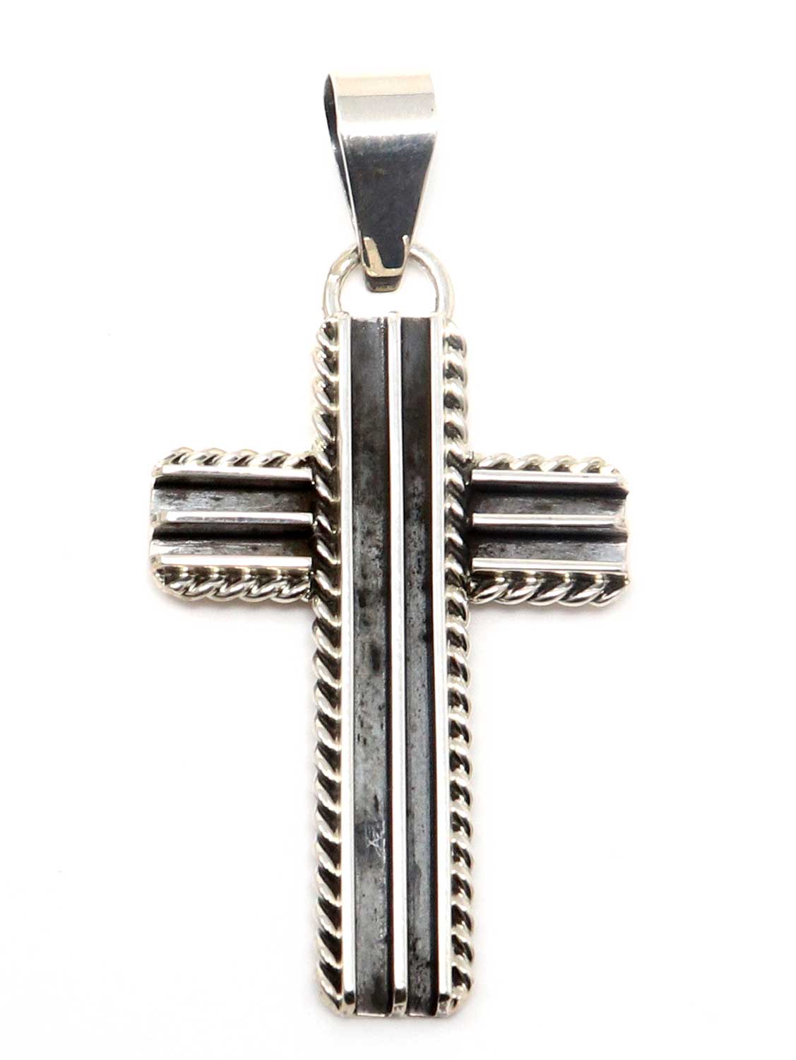 Load image into Gallery viewer, Silver Rail Road Cross by Yazzie

