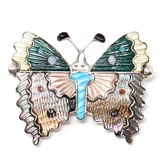Zuni Inlay Butterfly Pin|Pendant