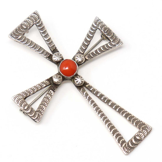 Load image into Gallery viewer, Coral Cross Pin-Pendant Combo by Charley
