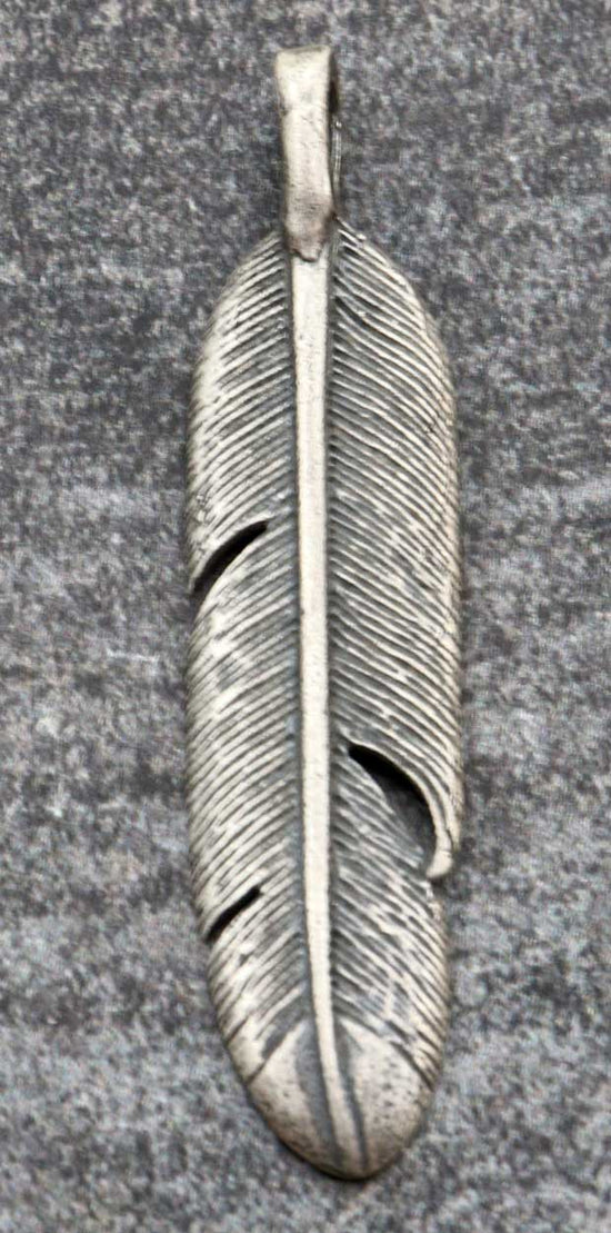 Load image into Gallery viewer, Sterling Silver Cast Feather Pendant
