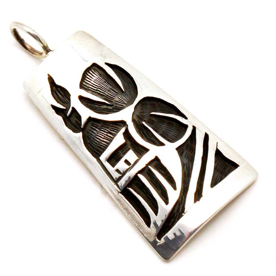 Hopi Kachin Mana Silver Pendant by Sockyma