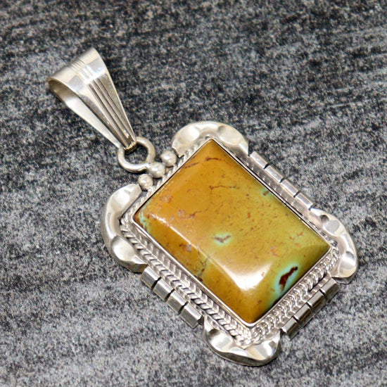 Load image into Gallery viewer, Rectangular Turquoise Pendant By Yellowhair
