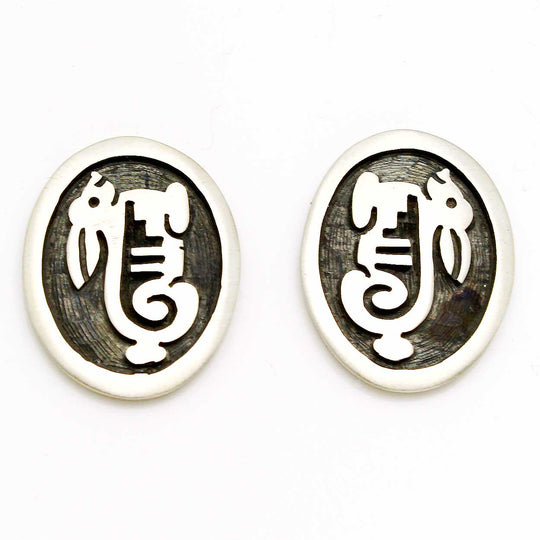 3/4" Hopi Post Earrings - Rabbit