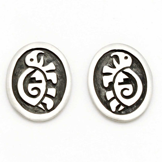 3/4" Hopi Post Earrings - Turtle