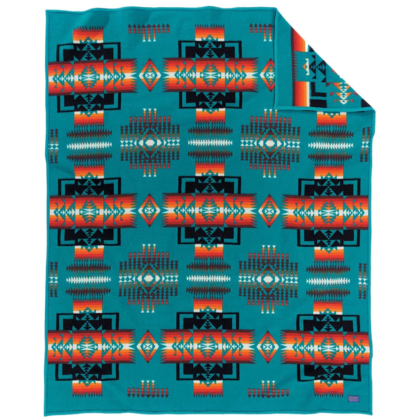 Load image into Gallery viewer, Pendleton Chief Joseph Baby Blanket Turquoise
