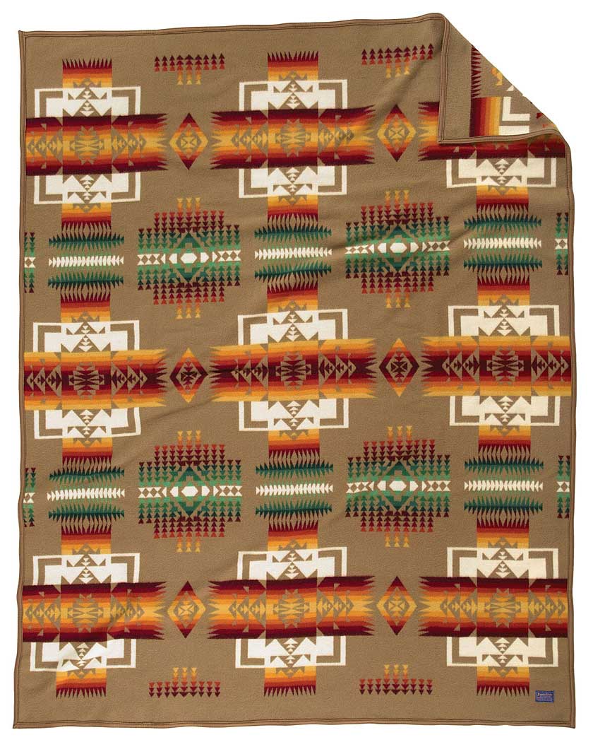 布団・毛布 Pendleton Chief Joseph Khaki Blanket Pendleton Chief Joseph Blanket - Khaki – Indian Traders (L7