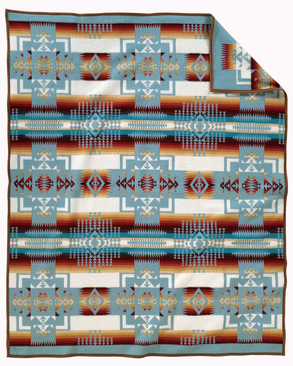 Pendleton Chief Joseph King Blanket - Aqua – Indian Traders (L7 ...