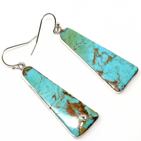 Turquoise & Silver Earrings By Tortalita
