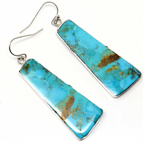 Turquoise Trapezoid Drop Earrings by Tortalita