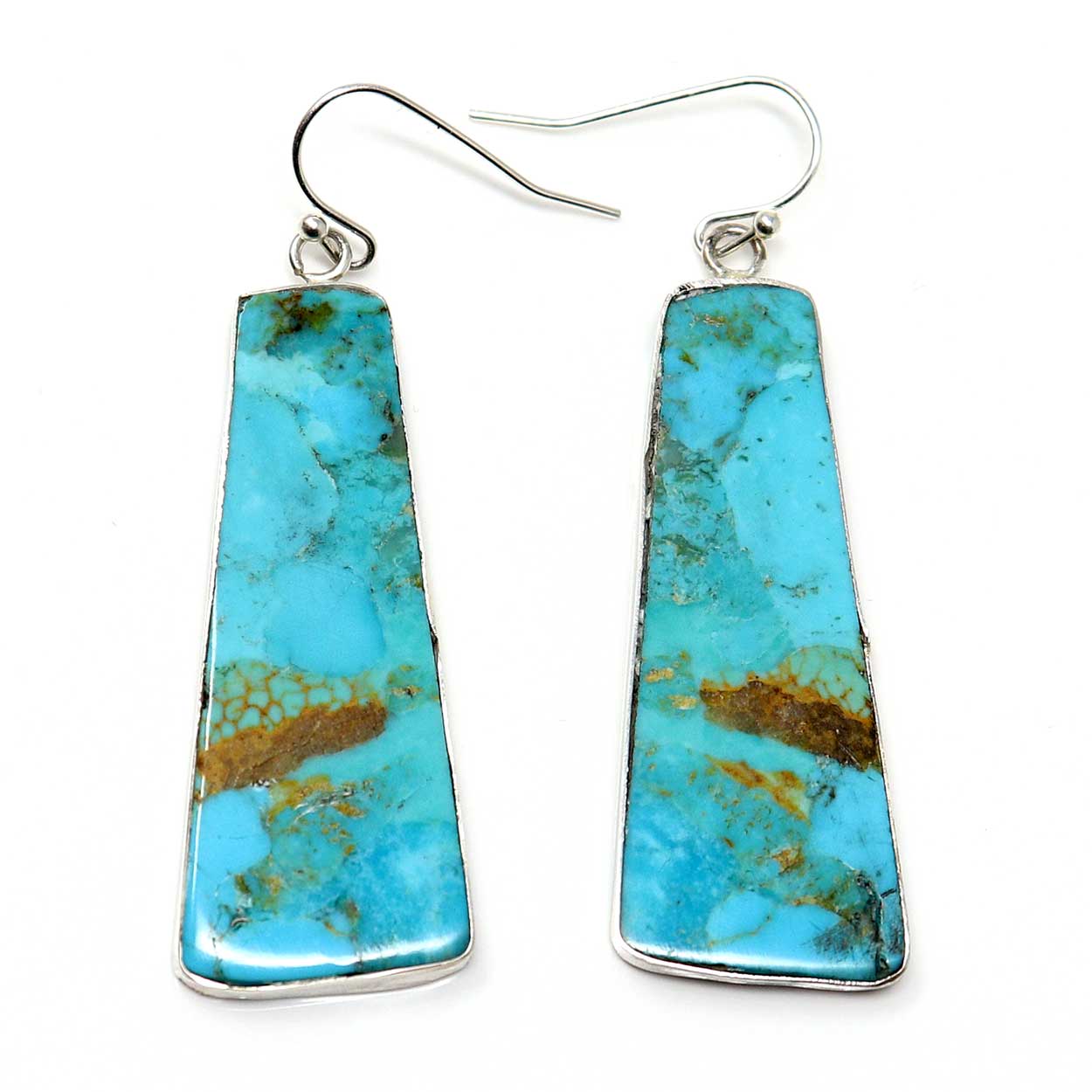 Turquoise Trapezoid Drop Earrings by Tortalita
