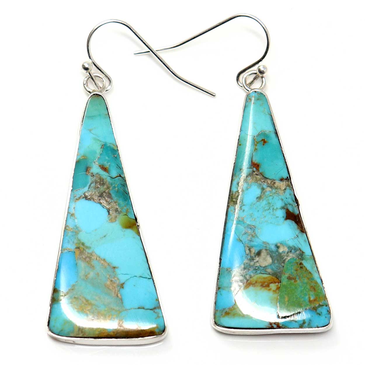 Pale  Blue-Green Turquoise Trapezoid  Earrings