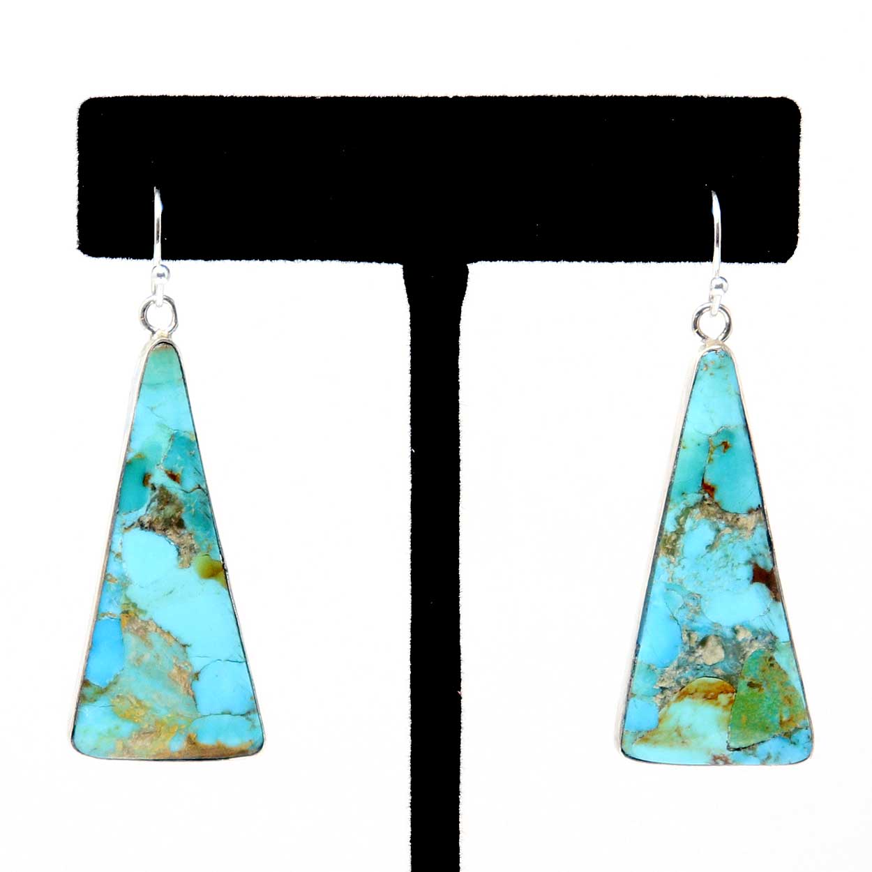Pale  Blue-Green Turquoise Trapezoid  Earrings