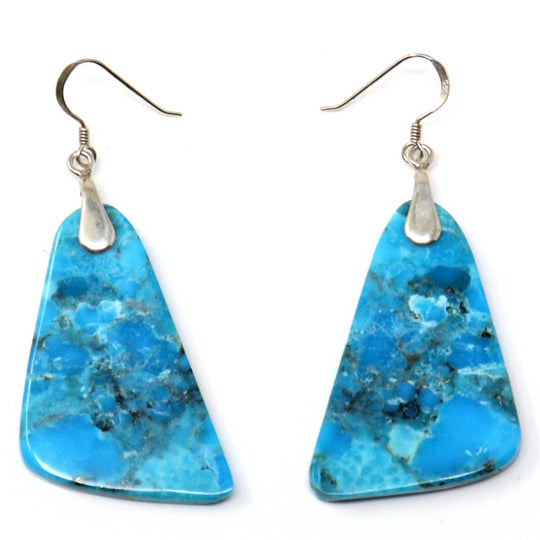 Rectangular Turquoise Slab Earrings by Garcia