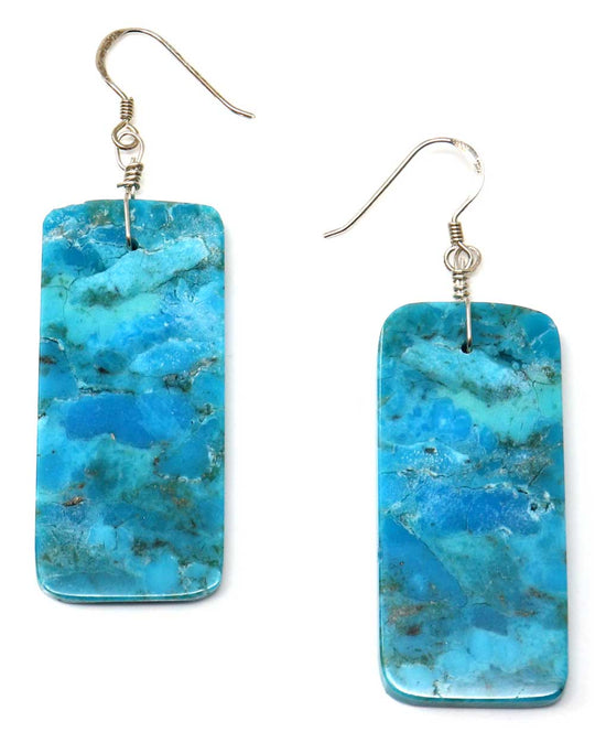 Load image into Gallery viewer, Rectangular Turquoise Slab Earrings by Garcia
