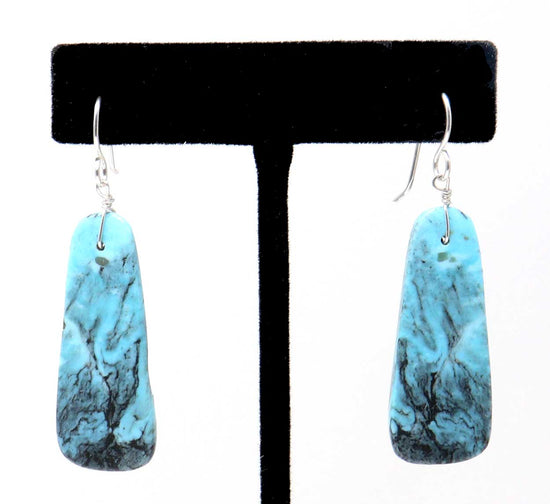 Turquoise Slab Earrings By Castillo