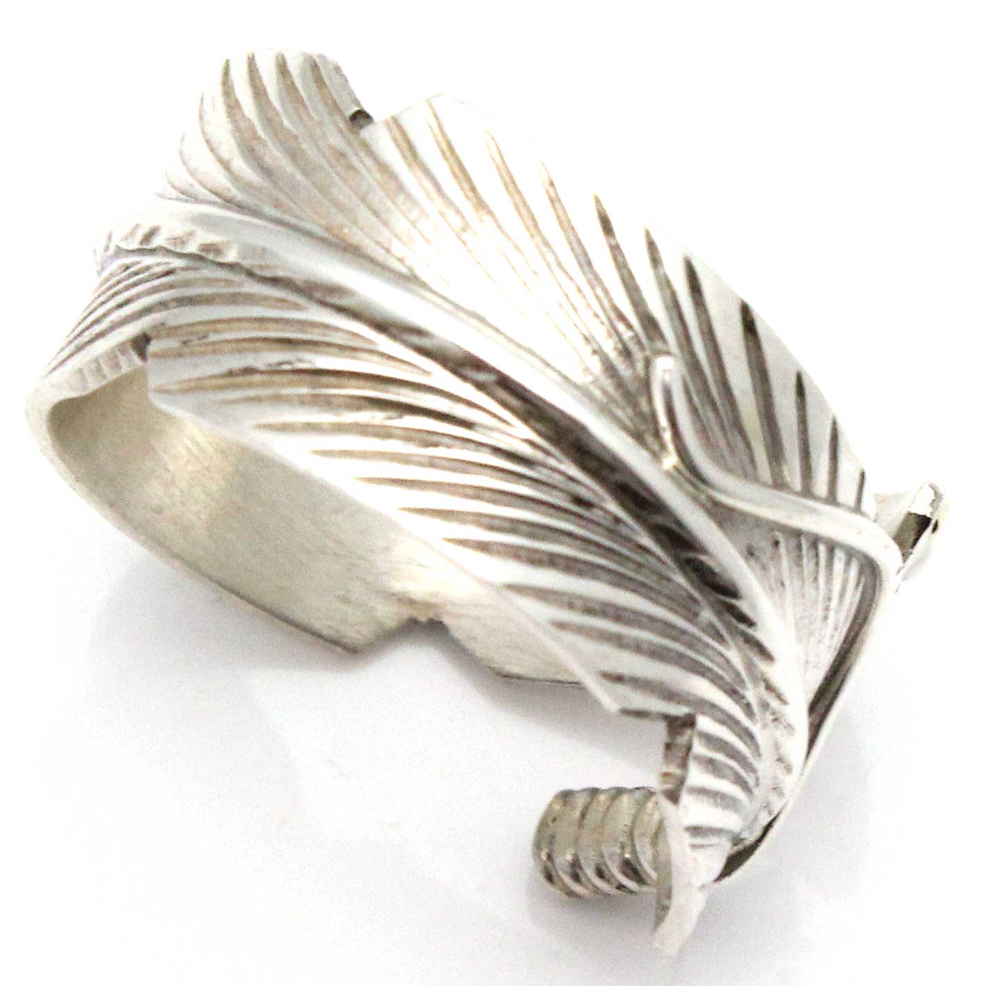 Adjustable Sterling Silver Feather Ring