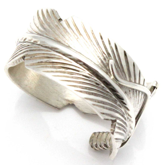Adjustable Sterling Silver Feather Ring