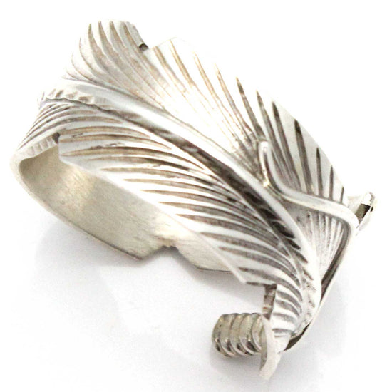 Adjustable Sterling Silver Feather Ring