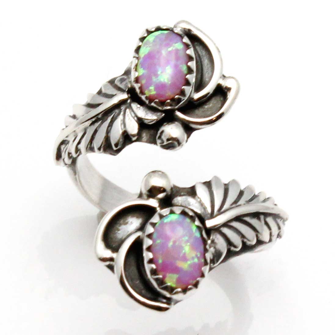 Load image into Gallery viewer, Adjustable Sterling Silver &amp;amp; PInk Lab Opal
