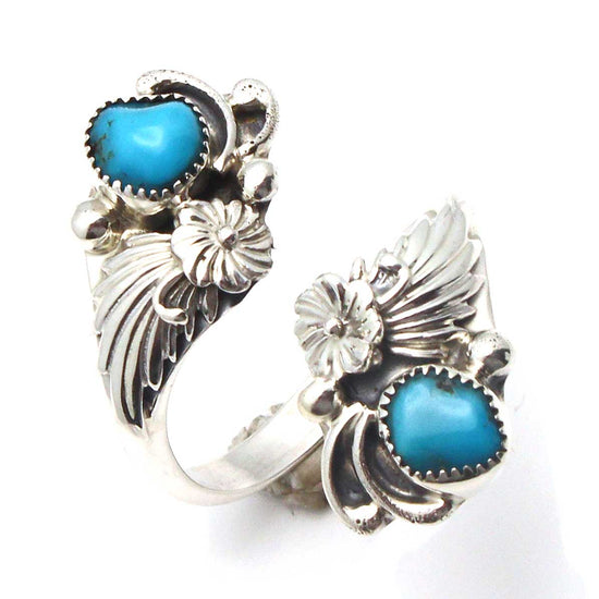 Adjustable Turquoise & Silver Ring By Etta Belin