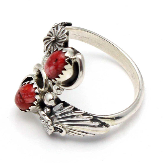Load image into Gallery viewer, Red Spiney Oyster Adjustable Ring
