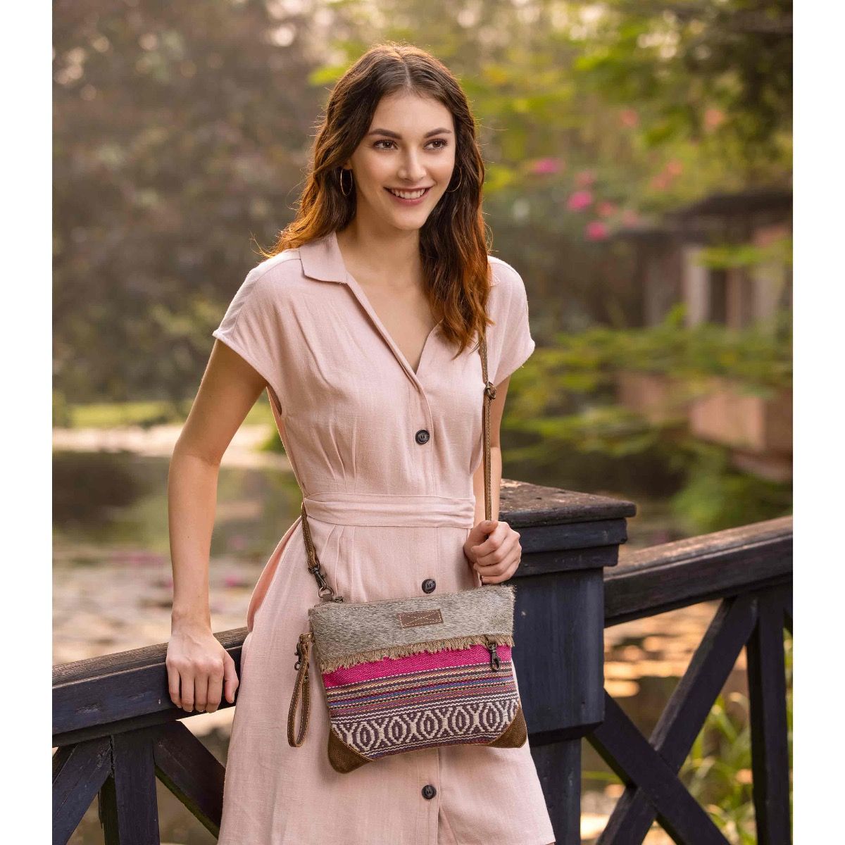 Load image into Gallery viewer, Small Laced Crossbody Bag by Myra
