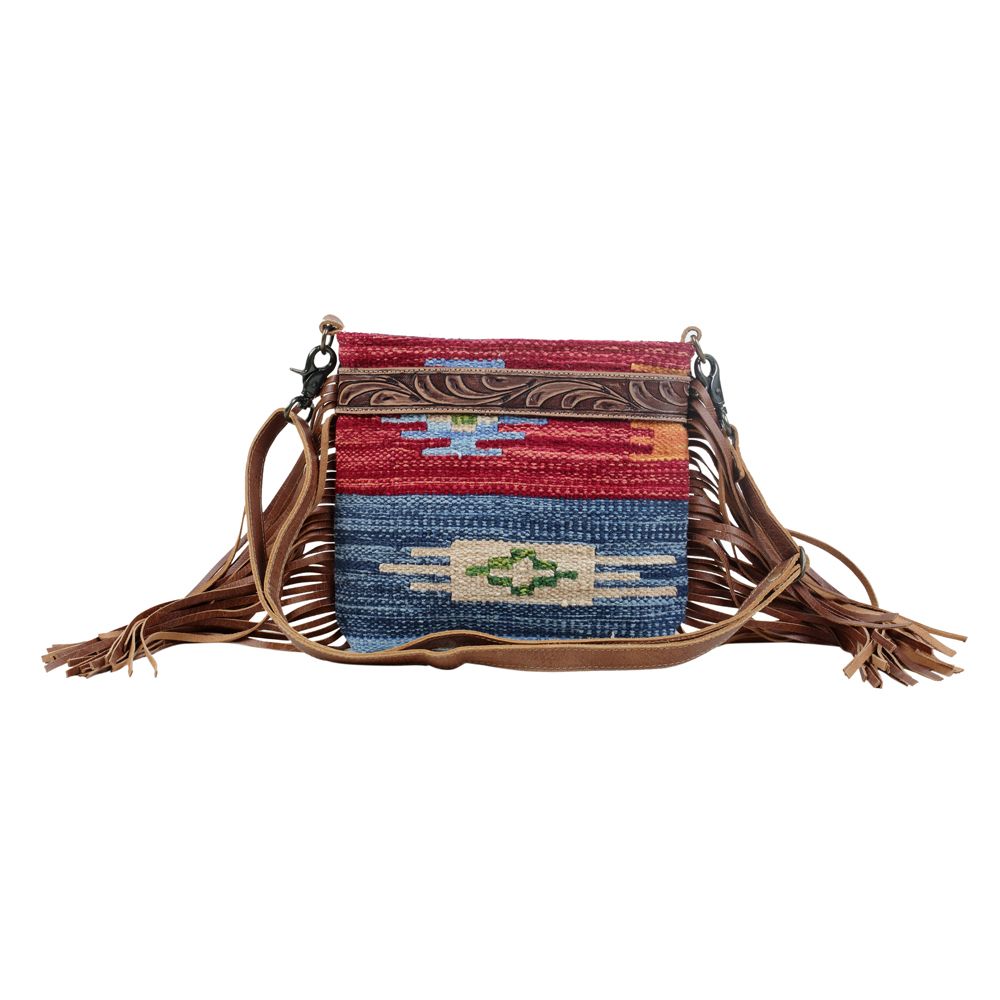 Bohemian Fringe Purse in Native Wool Boho Western Fringe Bag 