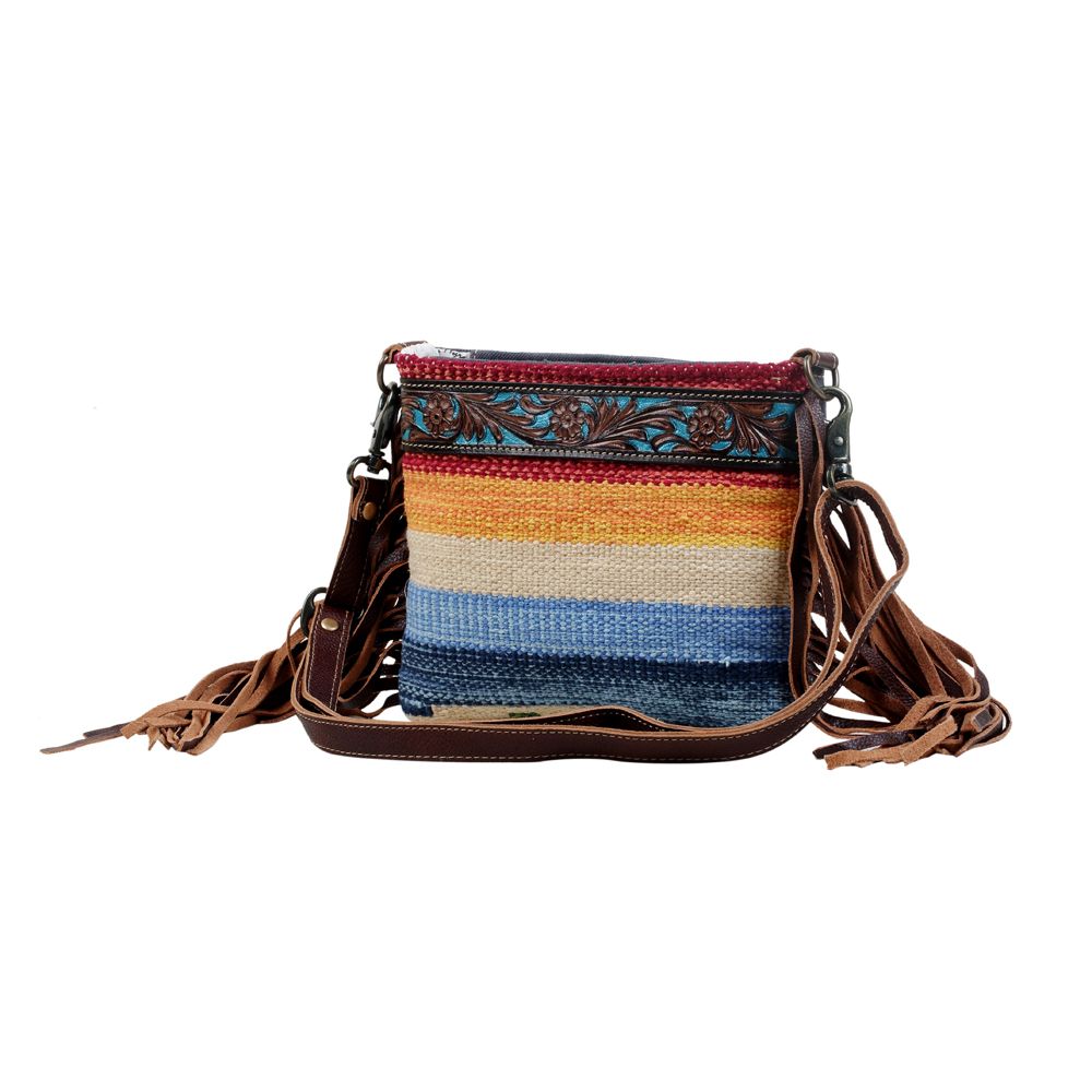 Load image into Gallery viewer, Etched Rainbow Hand Tooled Bag
