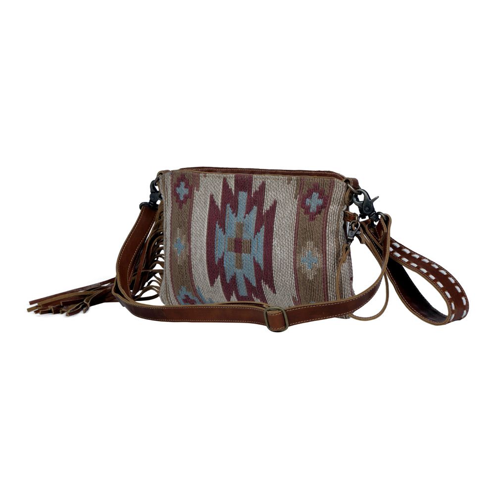 Brown Tassels Hand Tooled Leather Bag