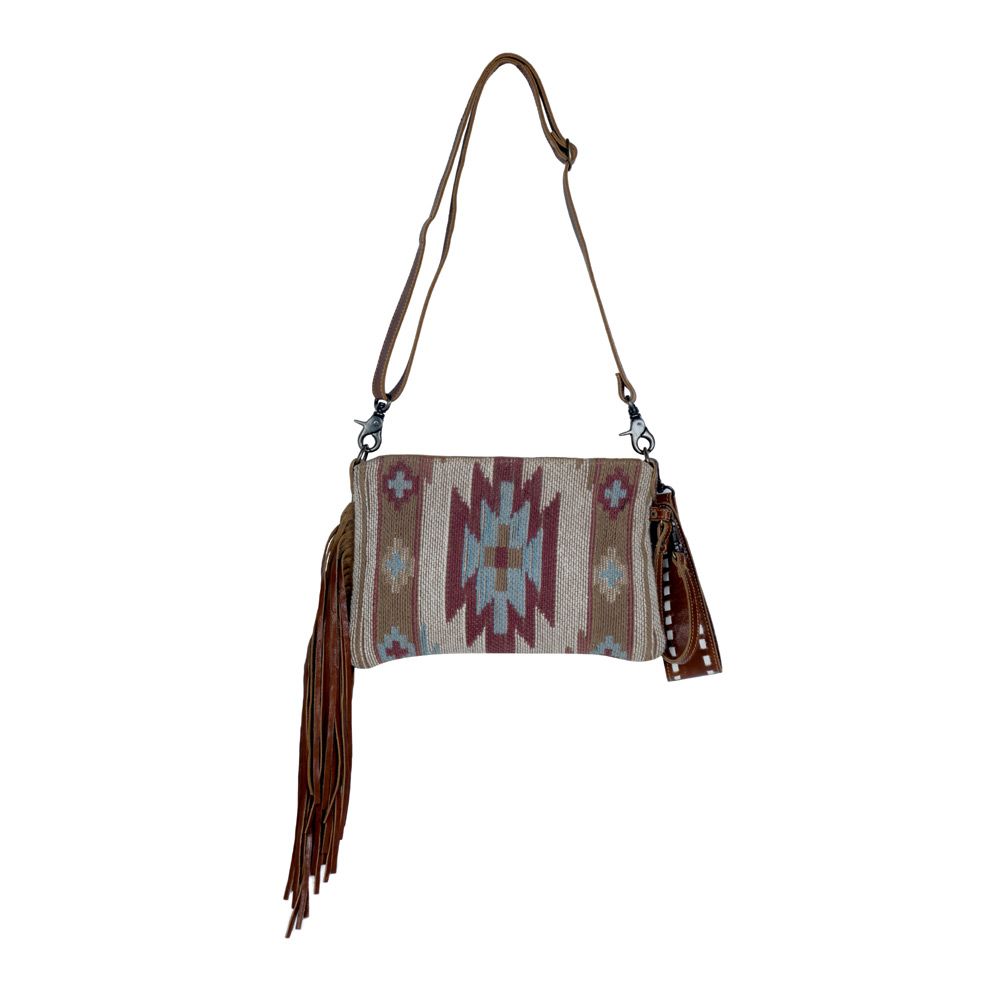 Brown Tassels Hand Tooled Leather Bag