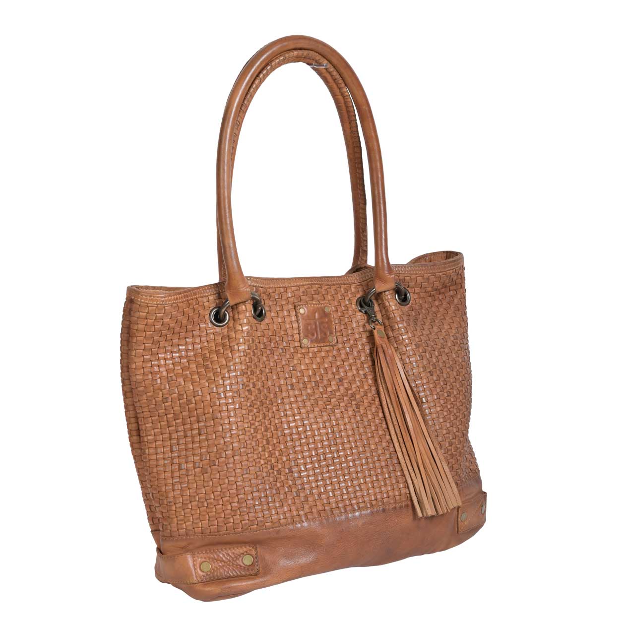 Load image into Gallery viewer, Sweet Grass Woven Leather Tote by STS
