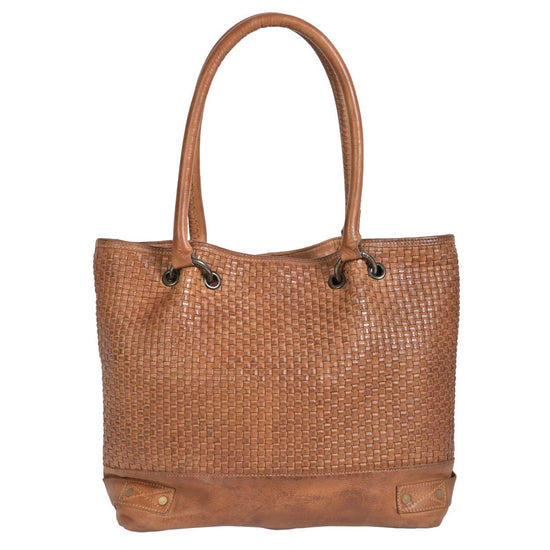 Load image into Gallery viewer, Sweet Grass Woven Leather Tote by STS

