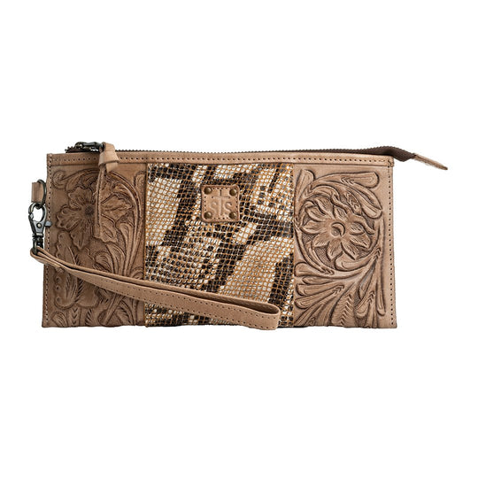 STELLA CLUTCH PYTHON TAN / VT LEATHER