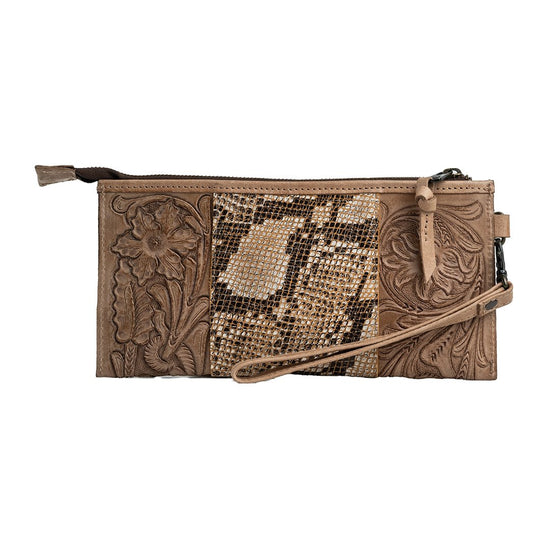 Load image into Gallery viewer, STELLA CLUTCH PYTHON TAN / VT LEATHER
