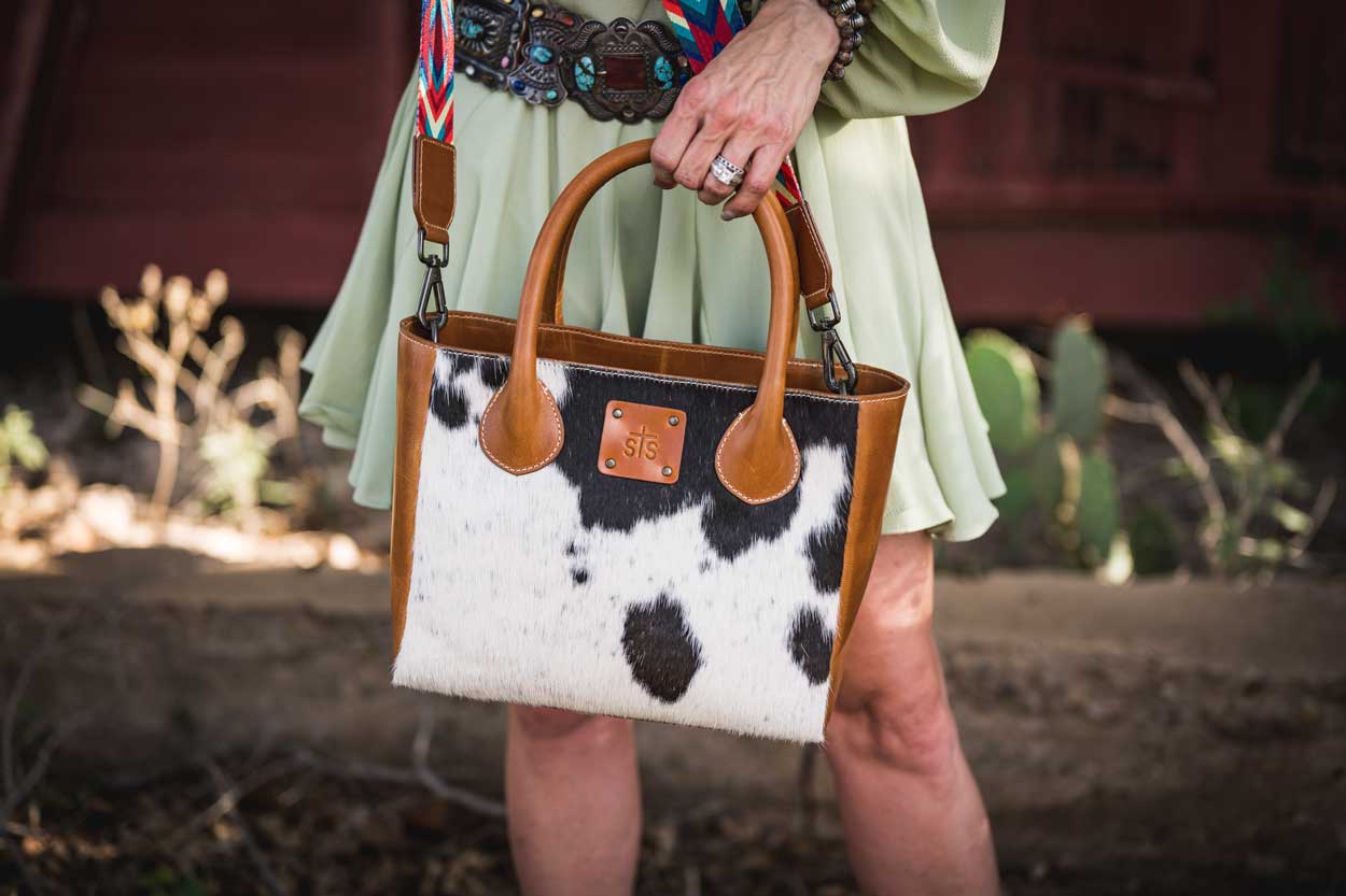 Load image into Gallery viewer, Basic Bliss Cowhide Satchel By STS
