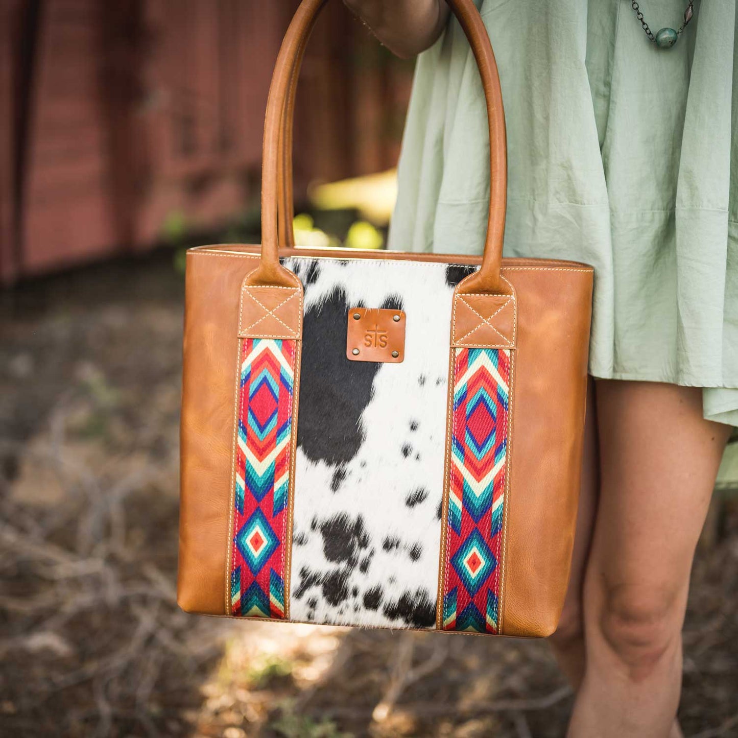 Load image into Gallery viewer, Basic Bliss Cowhide Tote by STS
