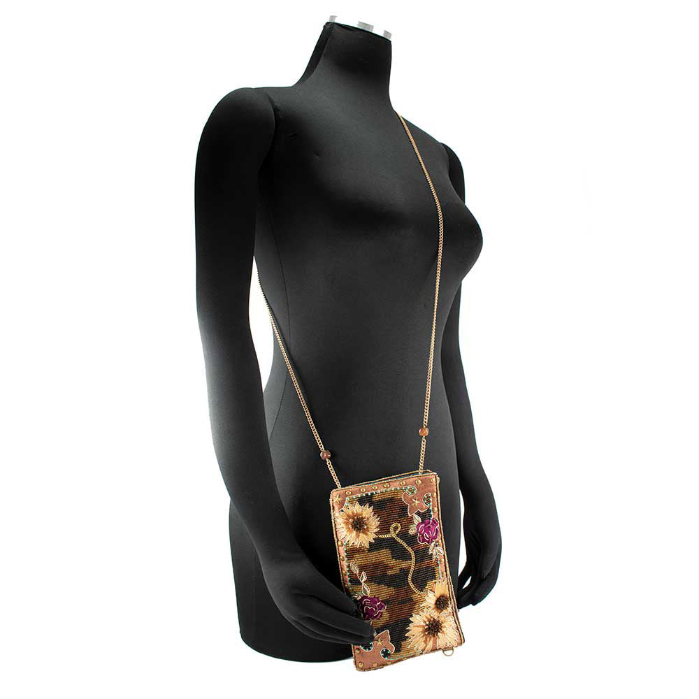 Load image into Gallery viewer, Out On The Prairie Beaded Crossbody Cell Phone Bag
